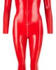 LATEX CATSUIT RED L